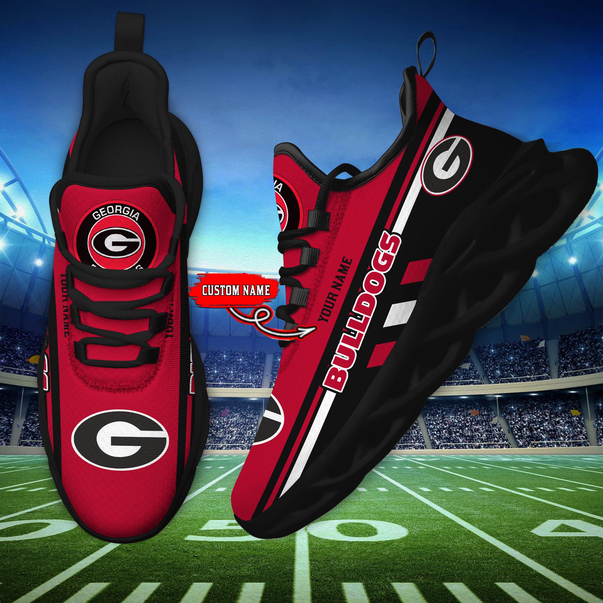 Ideafootwear Georgia Bulldogs Max Soul Shoes Sneakers For Men And Women