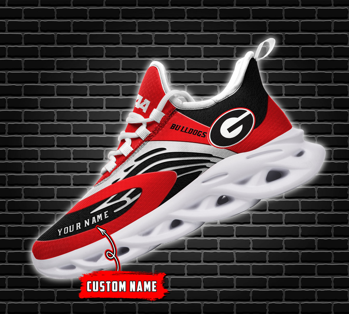 Ideafootwear Georgia Bulldogs NCAA Max Soul Shoes Sneakers For Men And Women