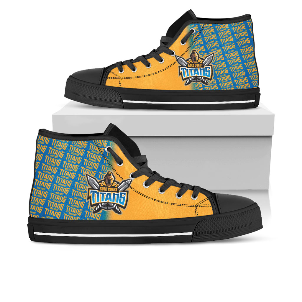 Ideafootwear Gold Coast Titans High Top Canvas Sneakers Shoes For Men And Women
