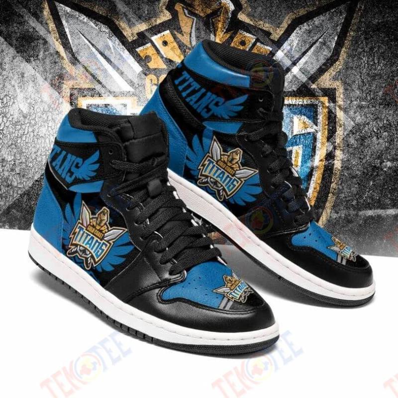 Ideafootwear Gold Coast Titans NRL AJ1 High Sneakers Shoes For Men And Women