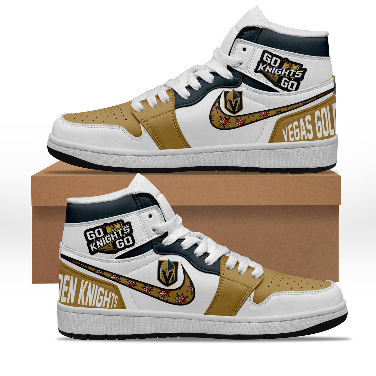 Ideafootwear Golden Knights AJ1 High Sneakers Shoes For Men And Women