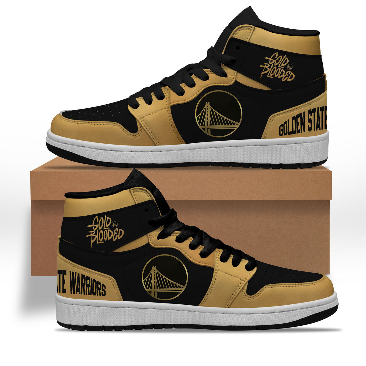 Ideafootwear Golden State Warriors AJ1 High Sneakers Shoes For Men And Women
