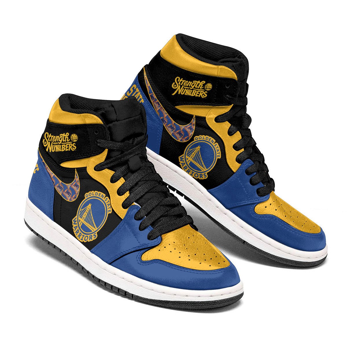 Ideafootwear Golden State Warriors AJ1 High Sneakers Shoes For Men And Women