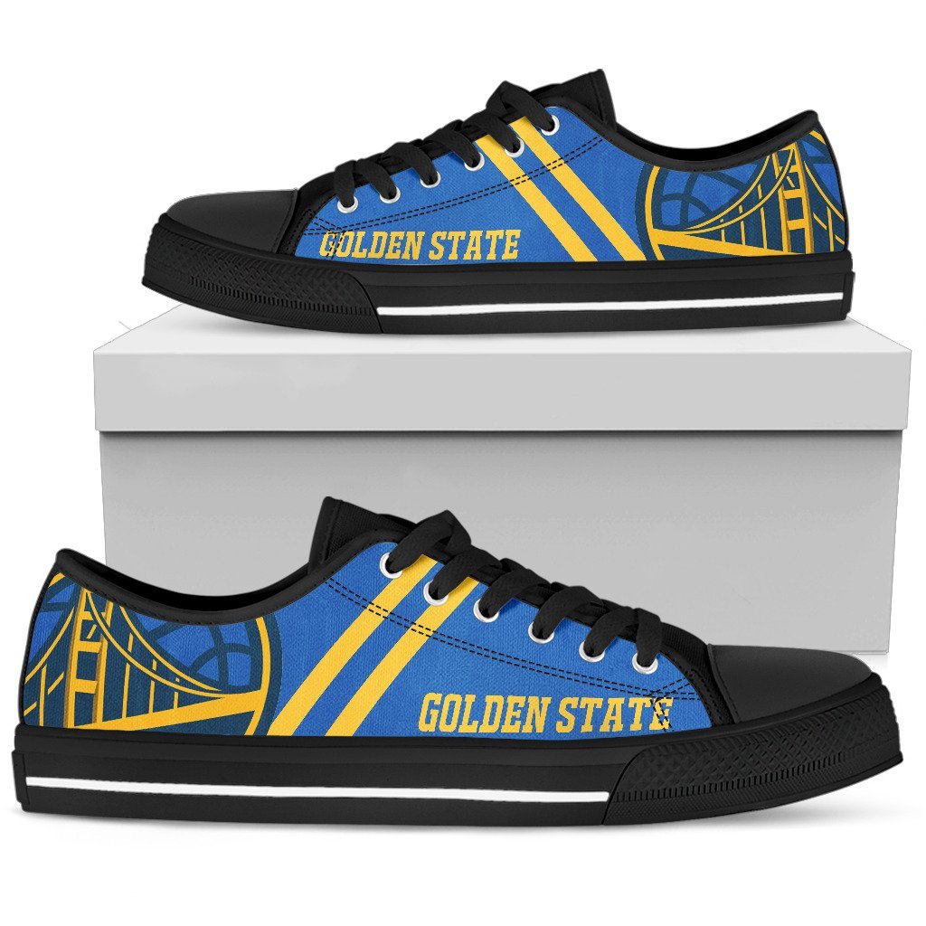 Ideafootwear Golden State Warriors Low Top Canvas Sneakers Shoes For Men And Women