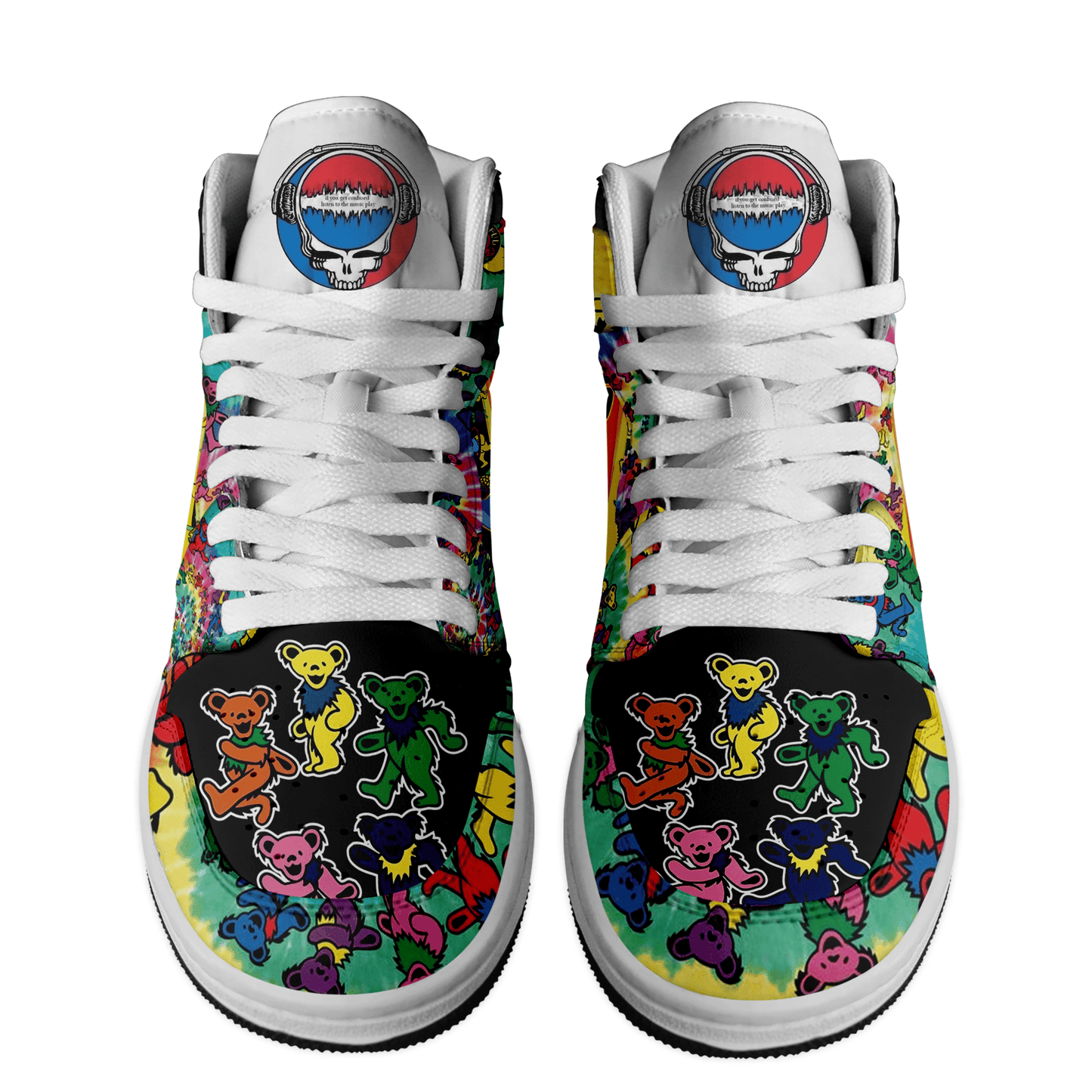 Ideafootwear Grateful Dead AJ1 High Sneakers Shoes For Men And Women