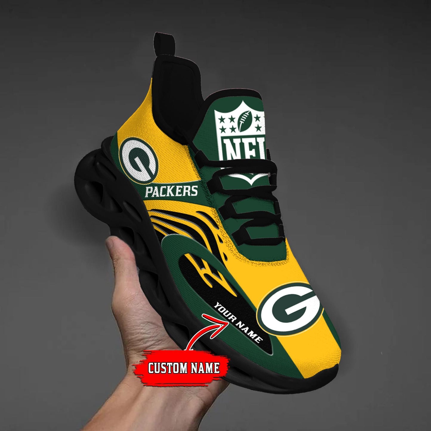 Ideafootwear Green Bay Packers Max Soul Shoes Sneakers For Men And Women