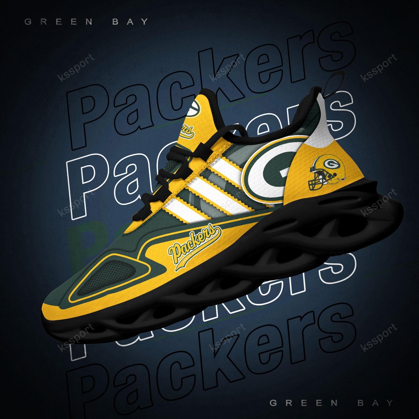 Ideafootwear Green Bay Packers Max Soul Shoes Sneakers For Men And Women