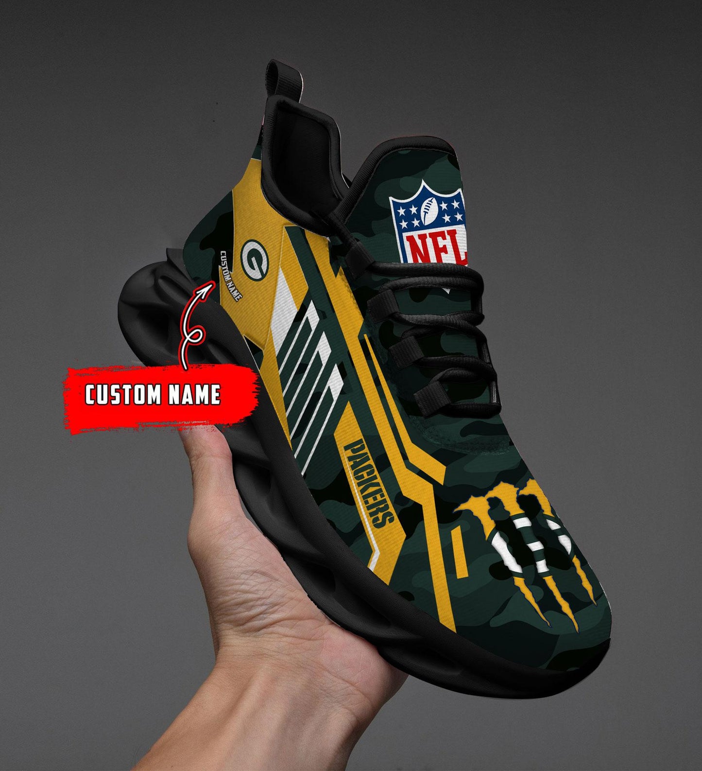 Ideafootwear Green Bay Packers Max Soul Shoes Sneakers For Men And Women