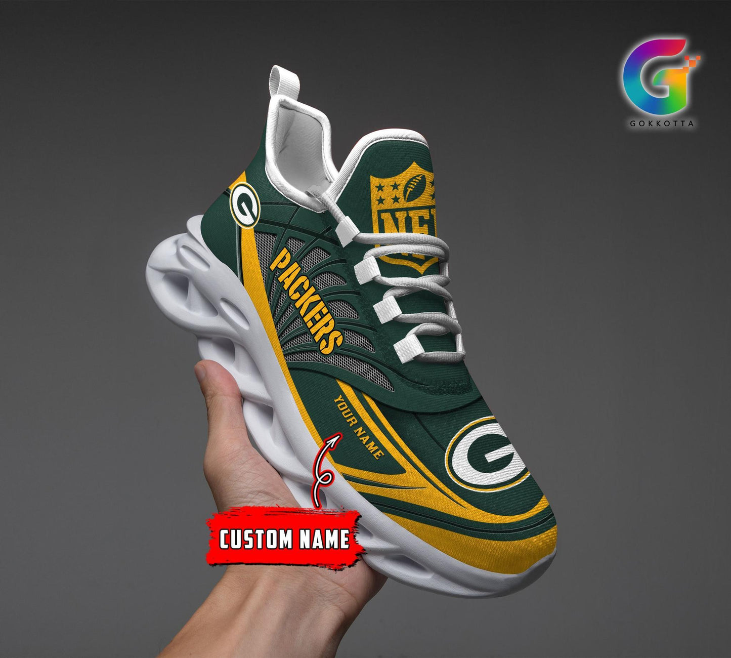 Ideafootwear Green Bay Packers Max Soul Shoes Sneakers For Men And Women