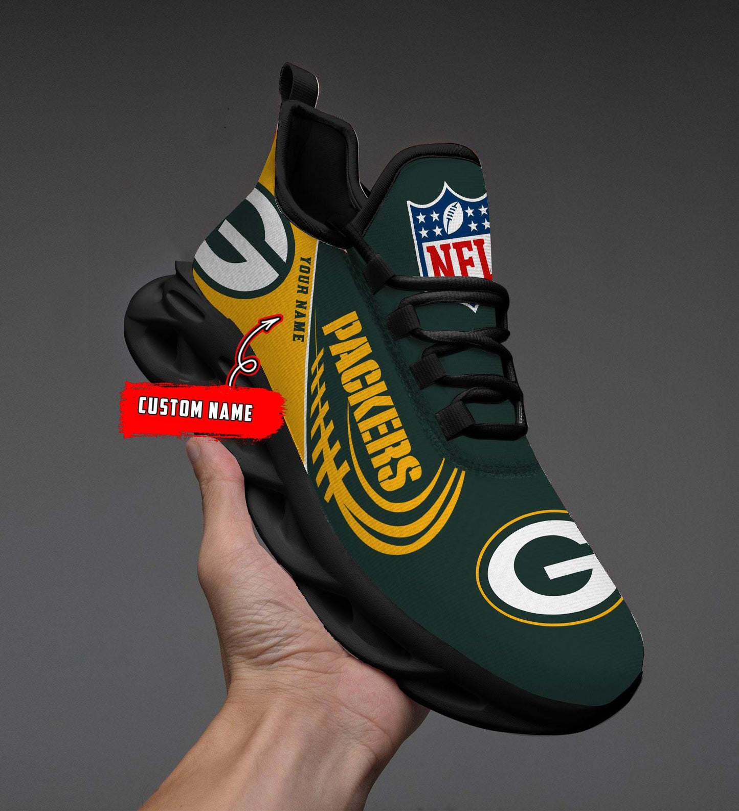 Ideafootwear Green Bay Packers Max Soul Shoes Sneakers For Men And Women