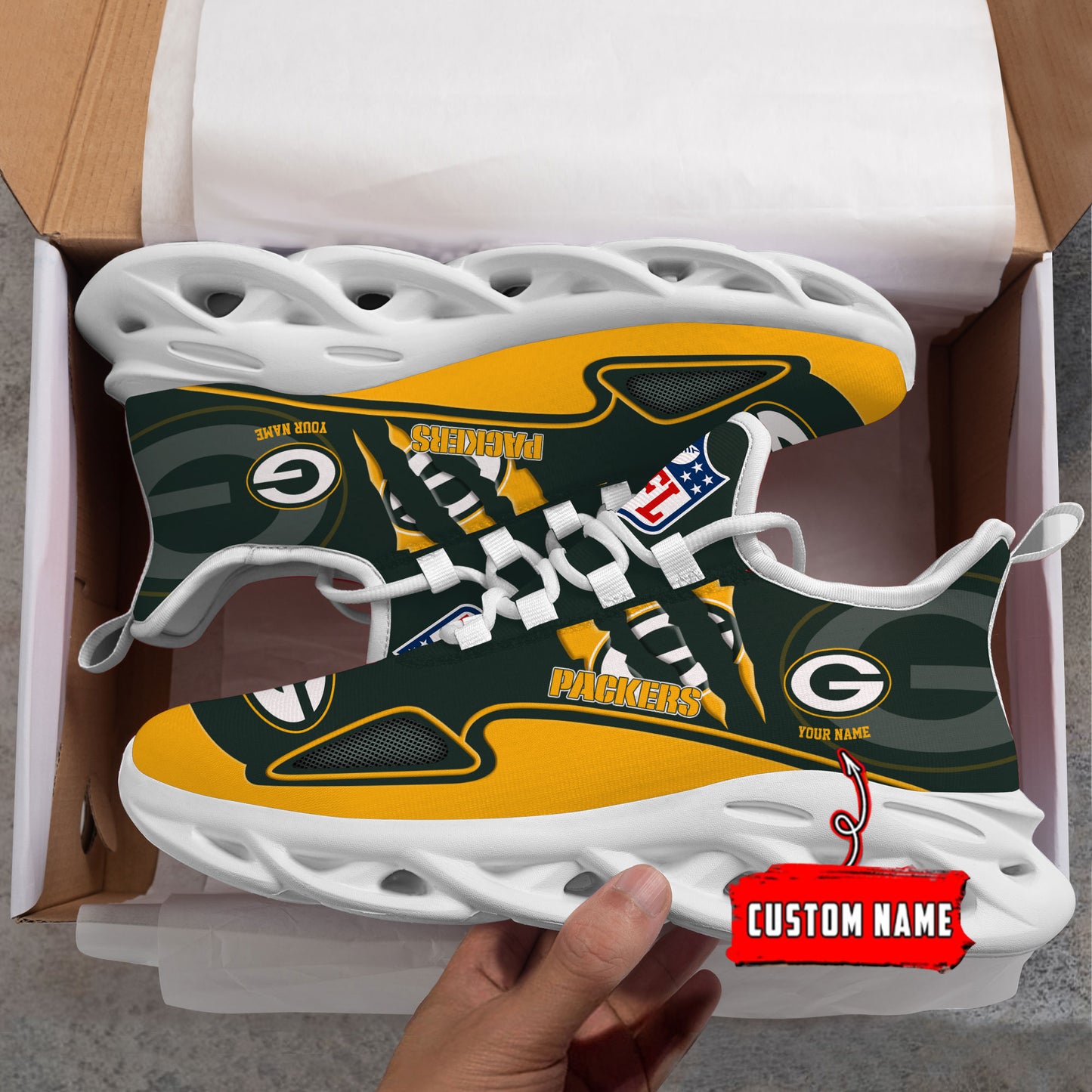 Ideafootwear Green Bay Packers Max Soul Shoes Sneakers For Men And Women
