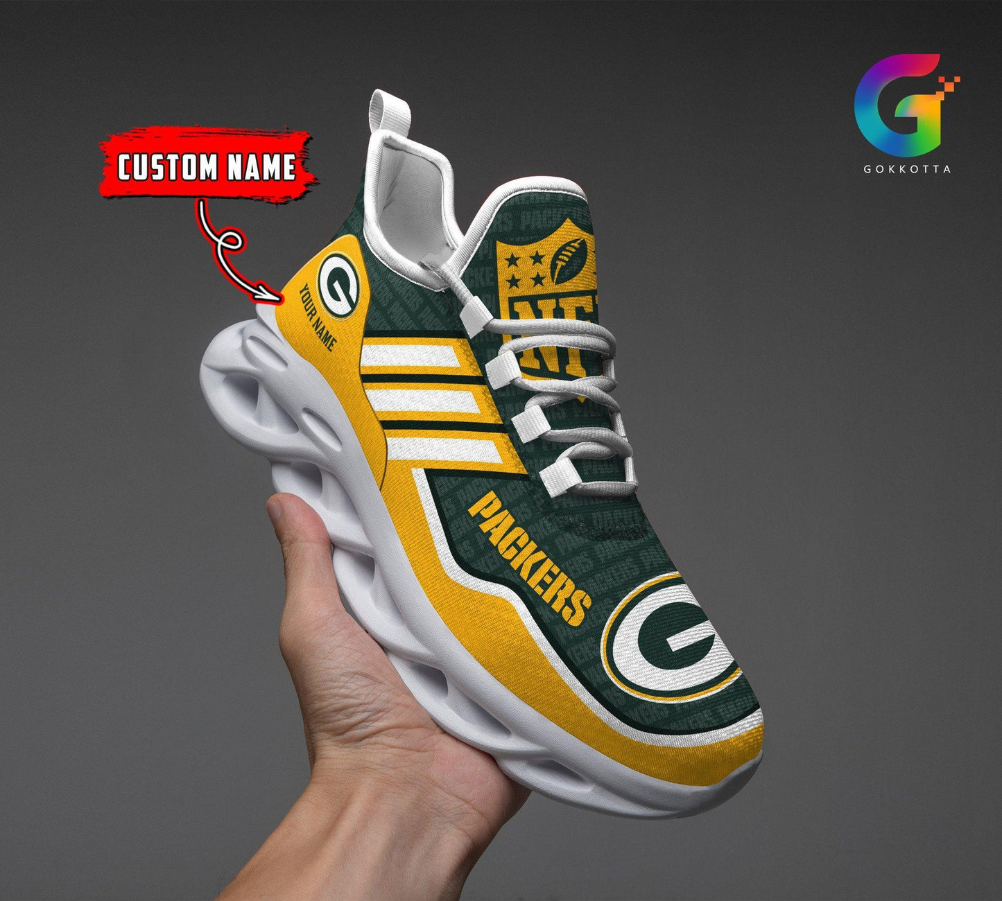 Ideafootwear Green Bay Packers Max Soul Shoes Sneakers For Men And Women