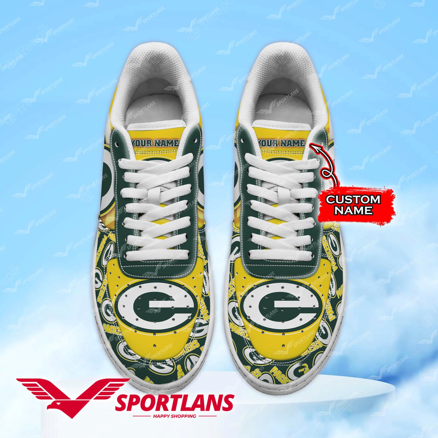 Ideafootwear Green Bay Packers NFL Air Low-Top Sneakers Shoes For Men And Women