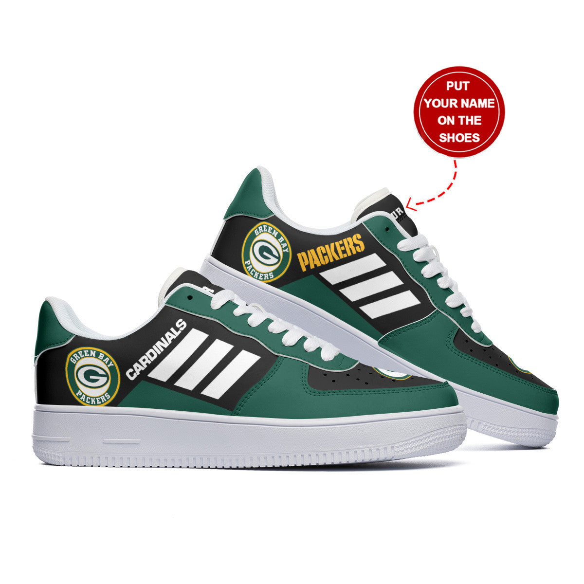 Ideafootwear Green Bay Packers NFL Air Low-Top Sneakers Shoes For Men And Women
