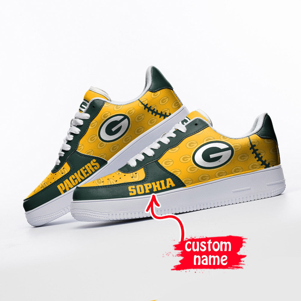 Ideafootwear Green Bay Packers NFL Air Low-Top Sneakers Shoes For Men And Women