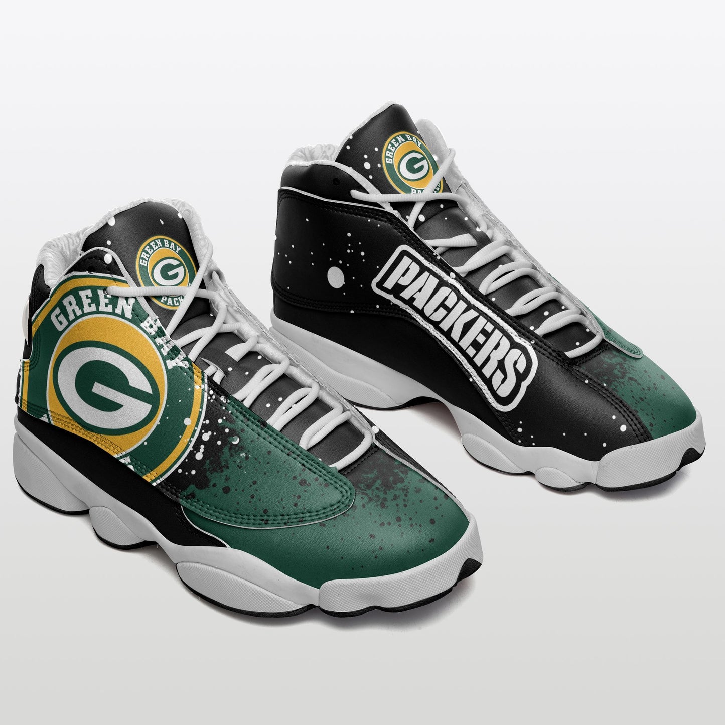 Ideafootwear Green Bay Packers NFL AJ13 Sneakers Shoes For Men And Women