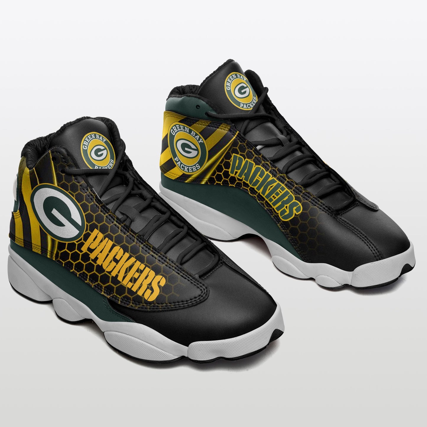 Ideafootwear Green Bay Packers NFL AJ13 Sneakers Shoes For Men And Women