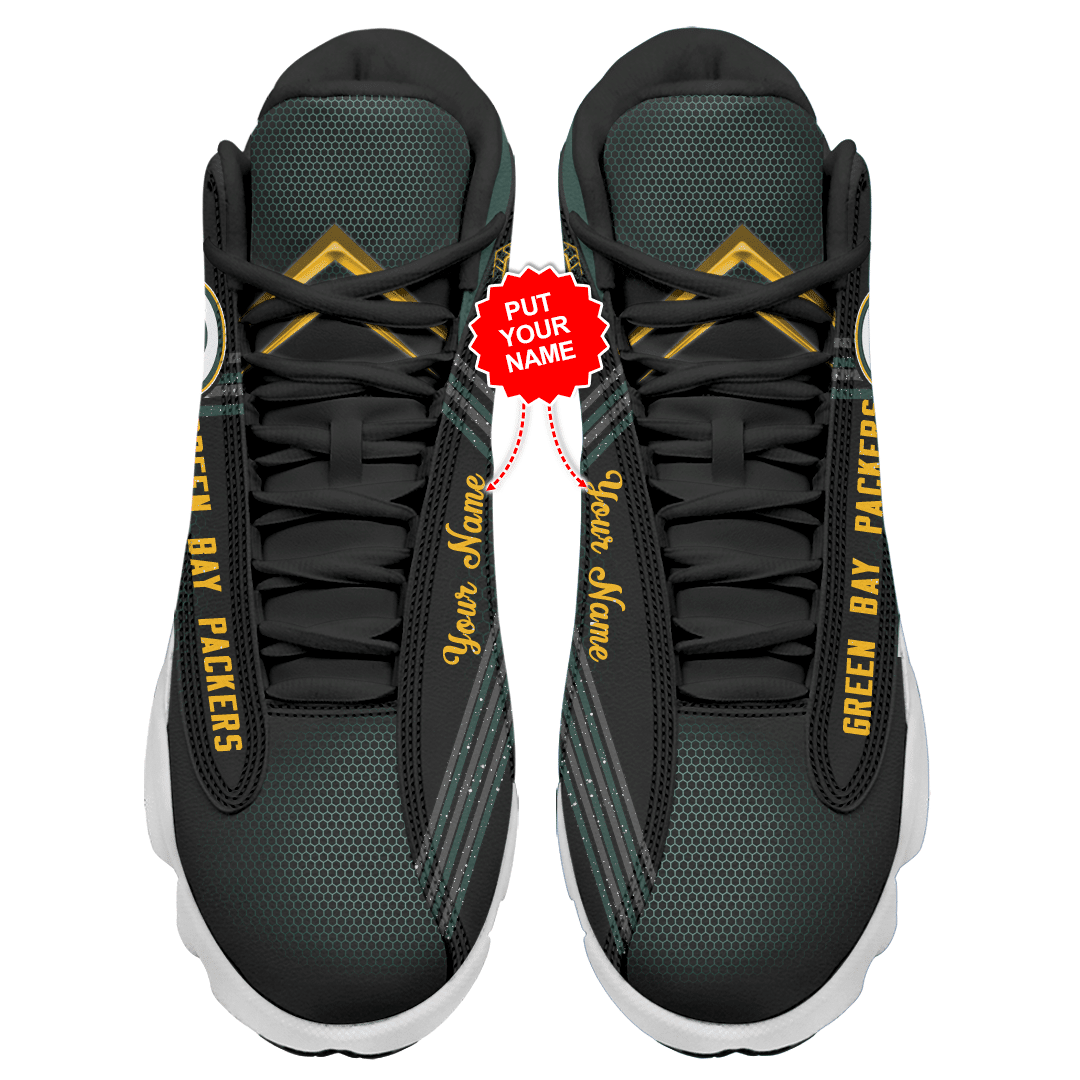 Ideafootwear Green Bay Packers NFL AJ13 Sneakers Shoes For Men And Women