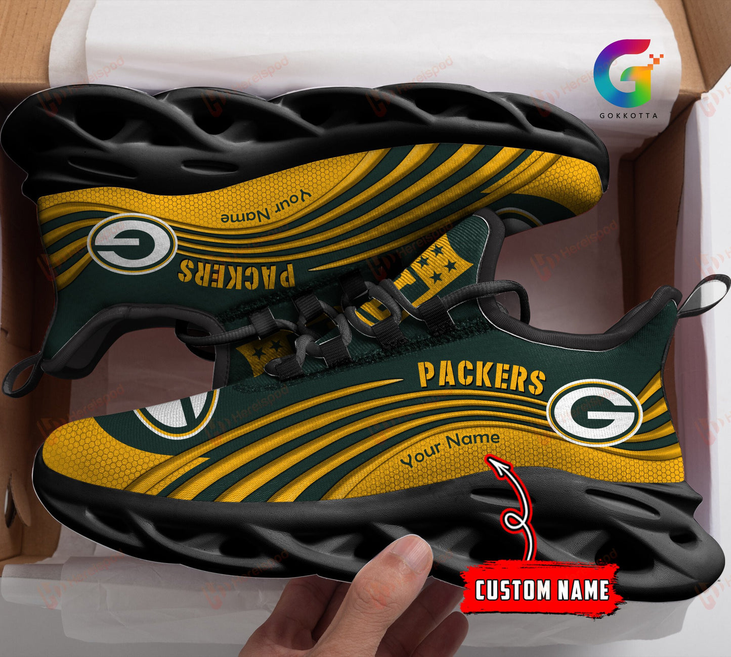 Ideafootwear Green Bay Packers NFL Max Soul Shoes Sneakers For Men And Women