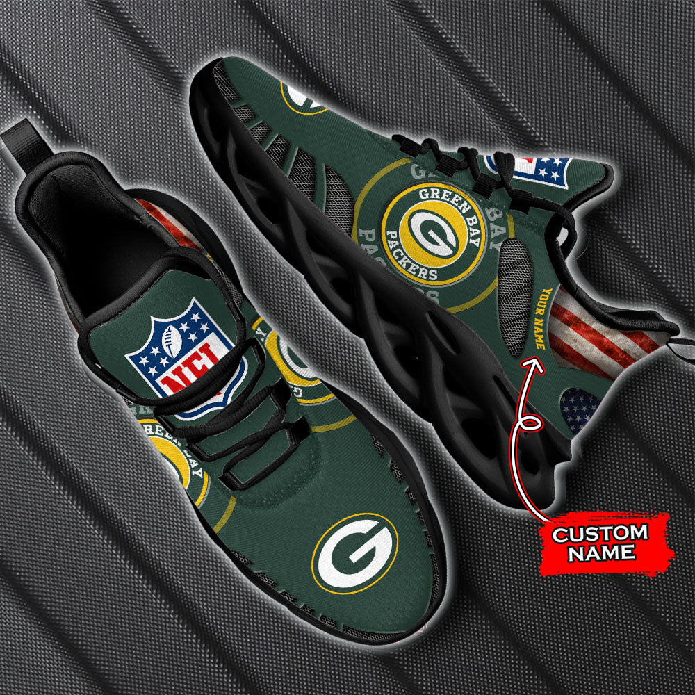 Ideafootwear Green Bay Packers NFL Max Soul Shoes Sneakers For Men And Women
