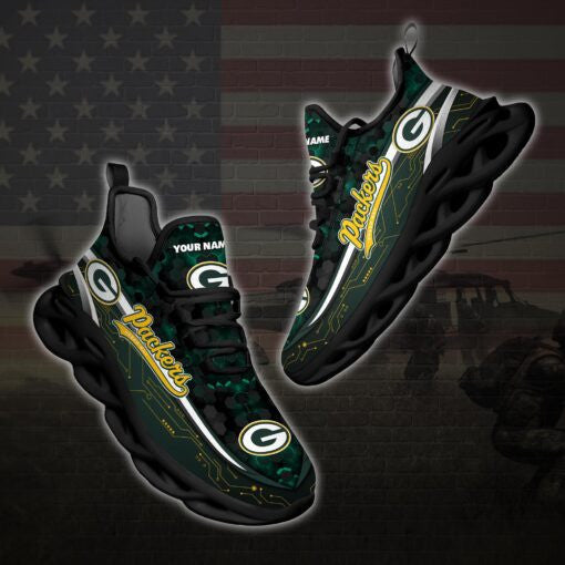 Ideafootwear Green Bay Packers NFL Max Soul Shoes Sneakers For Men And Women