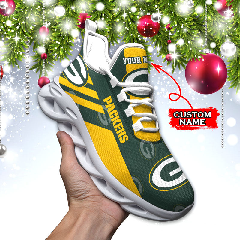 Ideafootwear Green Bay Packers NFL Max Soul Shoes Sneakers For Men And Women