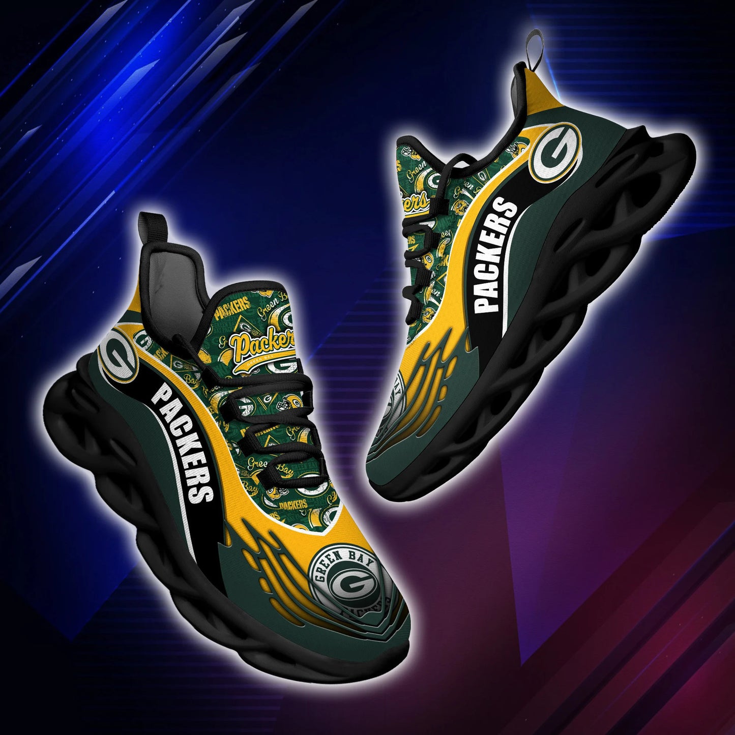 Ideafootwear Green Bay Packers NFL Max Soul Shoes Sneakers For Men And Women