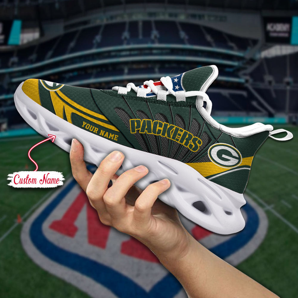 Ideafootwear Green Bay Packers NFL Max Soul Shoes Sneakers For Men And Women