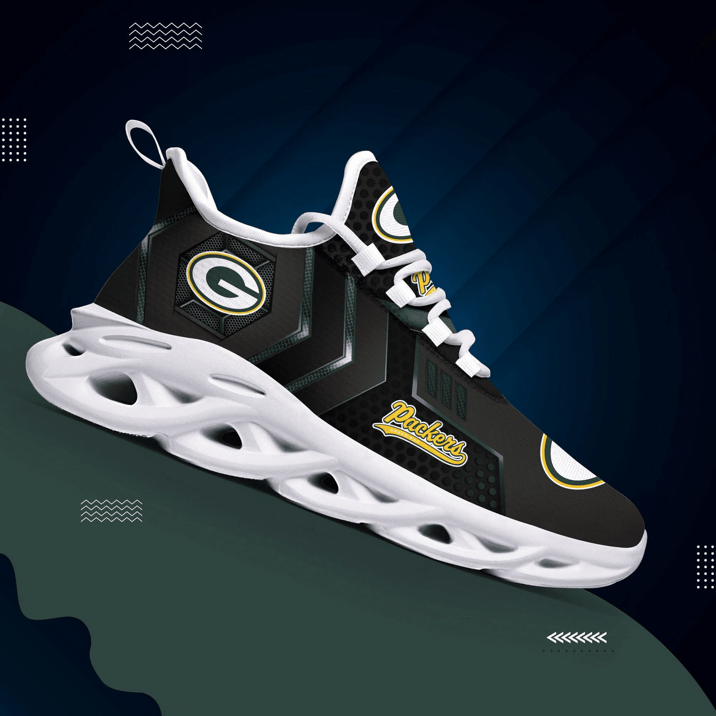 Ideafootwear Green Bay Packers NFL Max Soul Shoes Sneakers For Men And Women