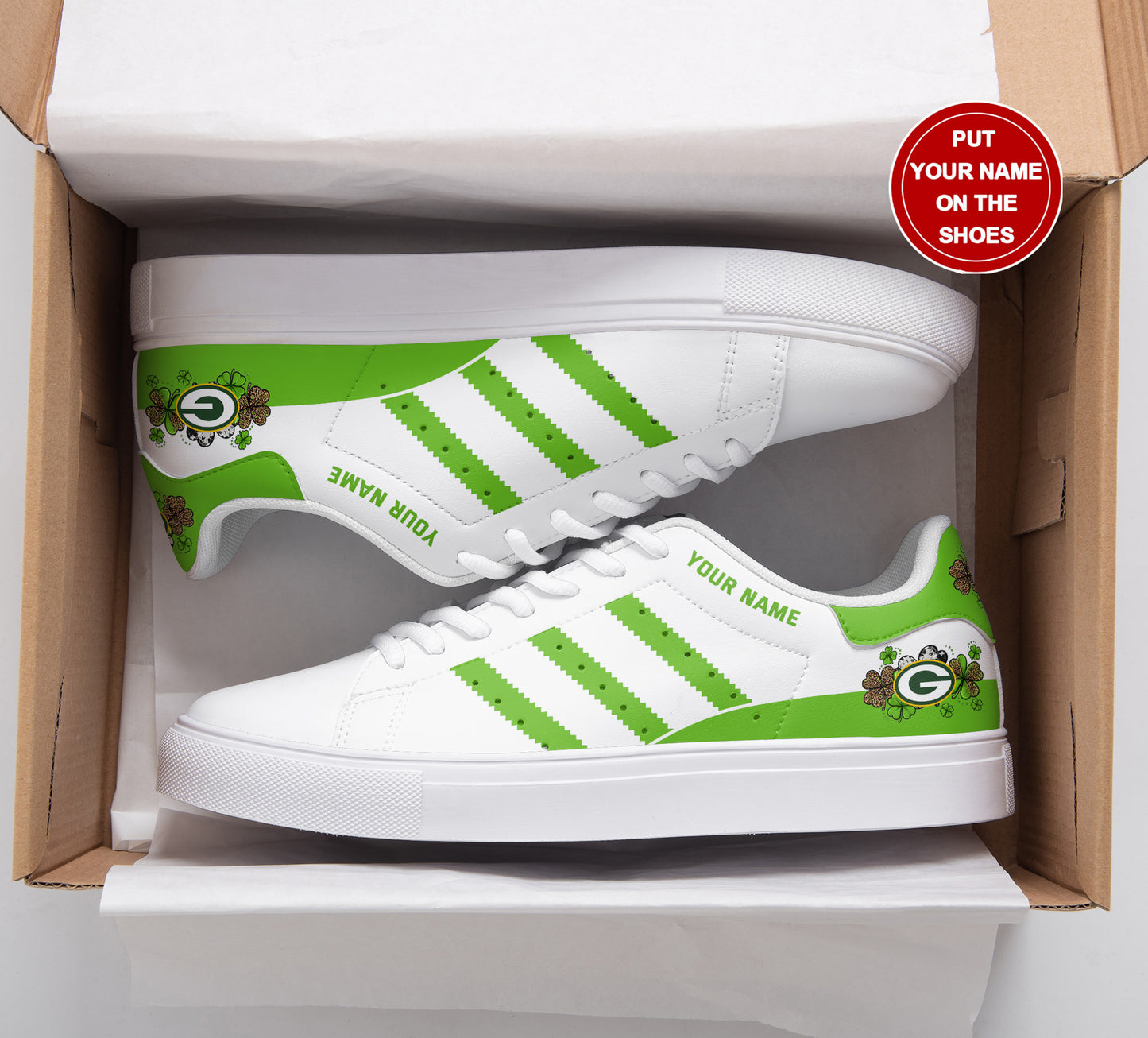 Ideafootwear Green Bay Packers Skate Stan Shoes Sneakes For Men And Women