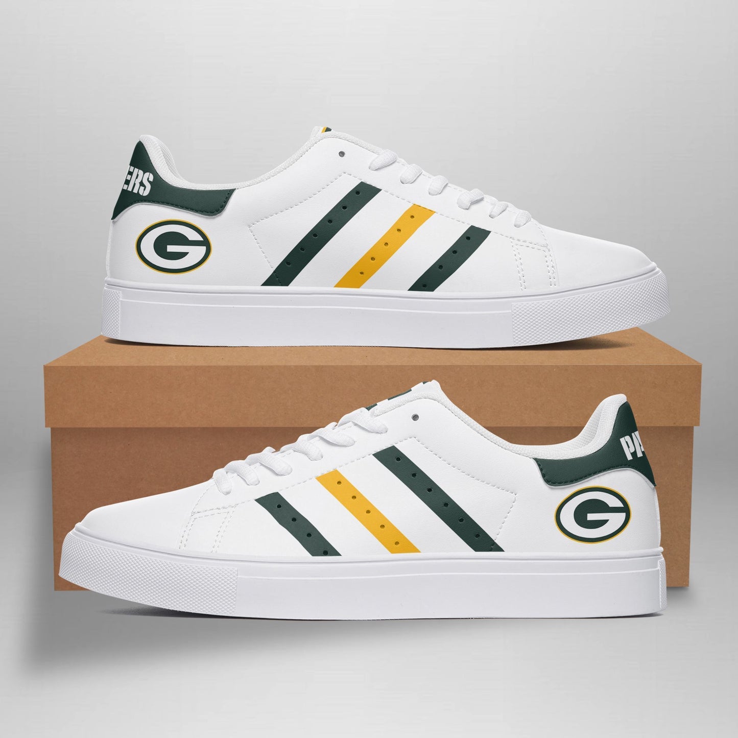 Ideafootwear Green Bay Packers Skate Stan Shoes Sneakes For Men And Women