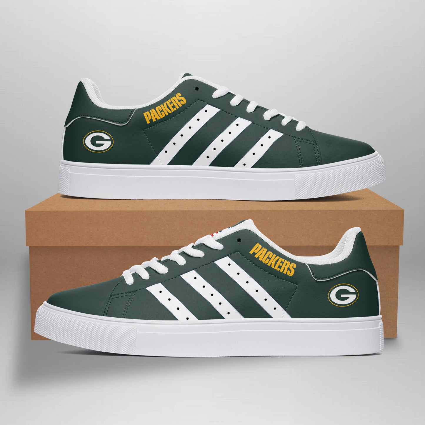 Ideafootwear Green Bay Packers Skate Stan Shoes Sneakes For Men And Women