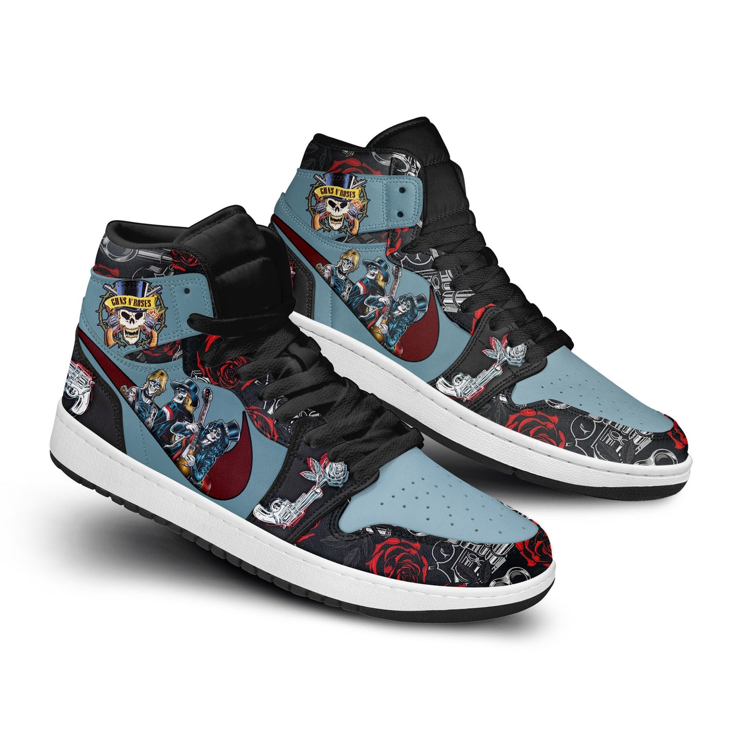 Ideafootwear Guns N' Roses AJ1 High Sneakers Shoes For Men And Women