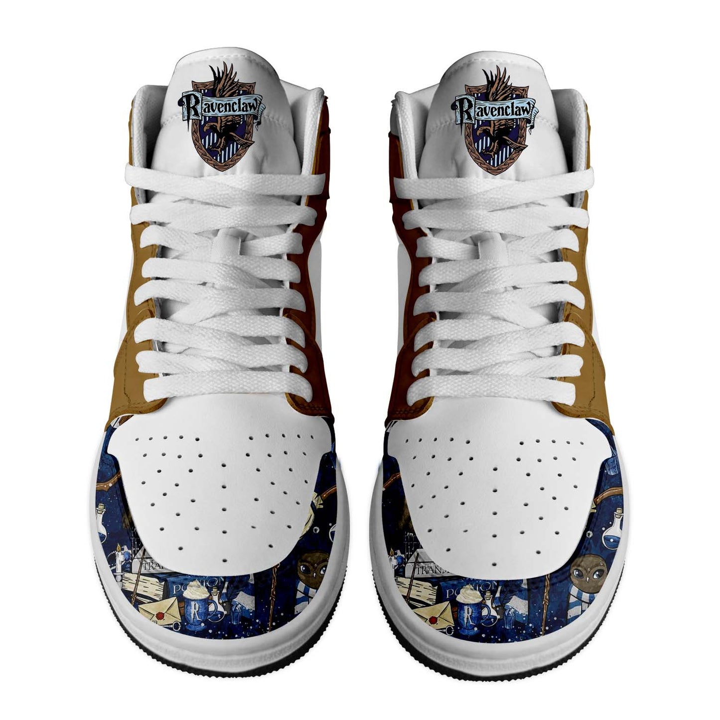 Ideafootwear Harry Potter Ravenclaw AJ1 High Sneakers Shoes For Men And Women