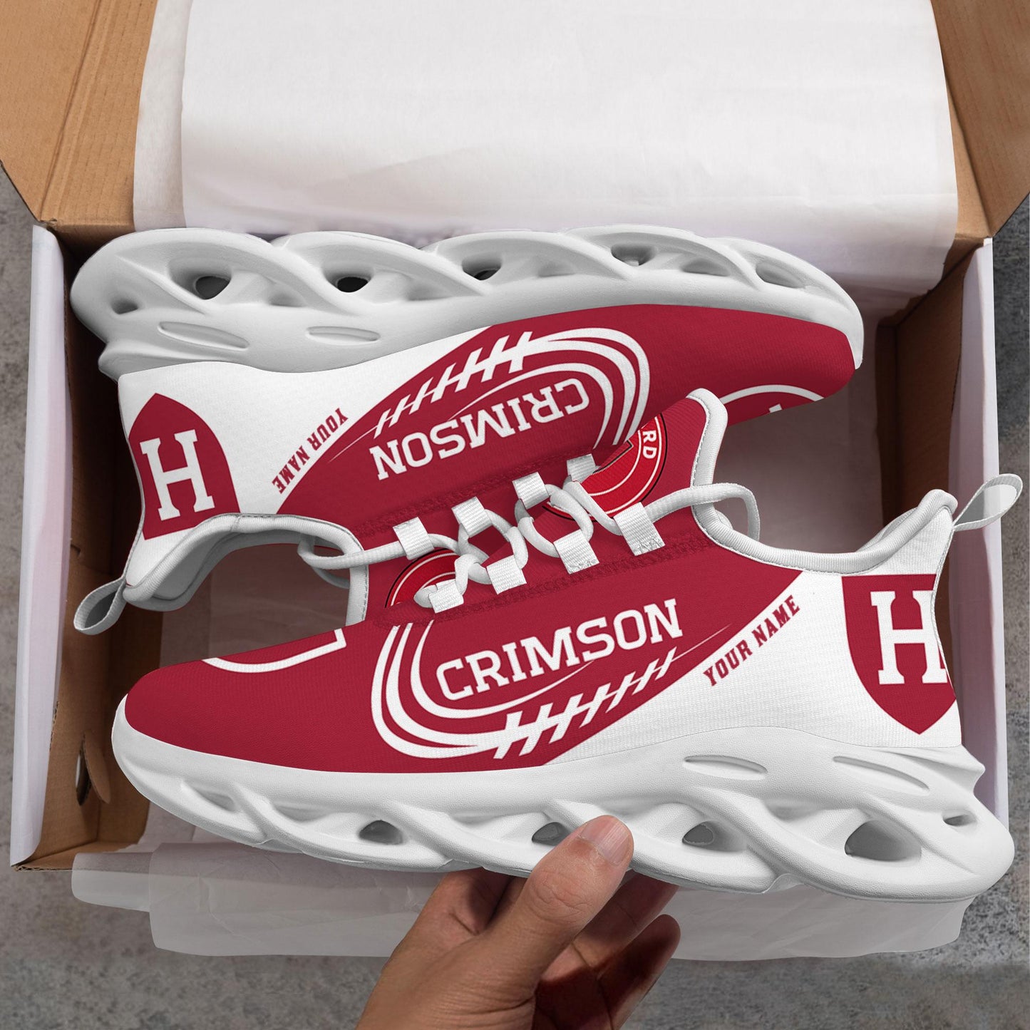 Ideafootwear Harvard Crimson Max Soul Shoes Sneakers For Men And Women