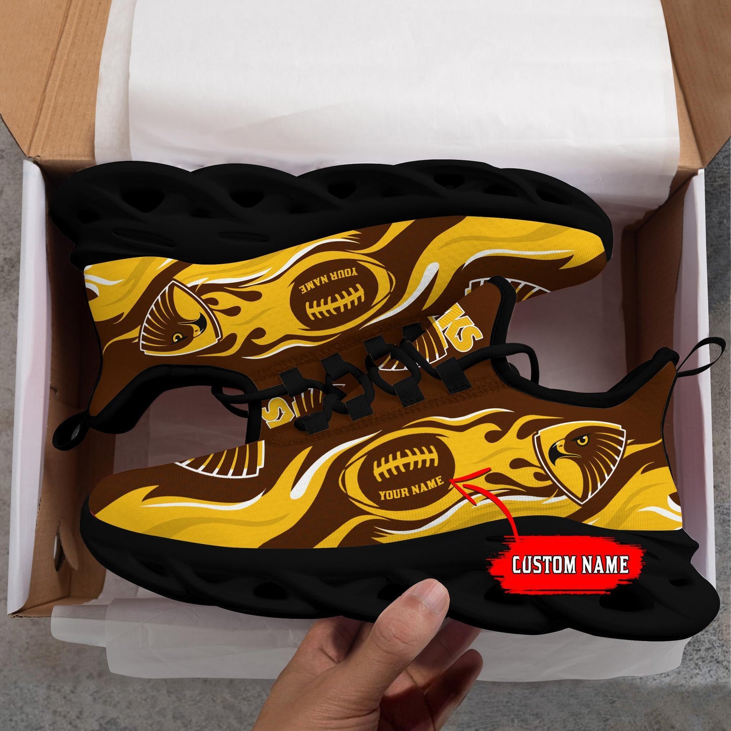 Ideafootwear Hawthorn Football Club Max Soul Shoes Sneakers For Men And Women