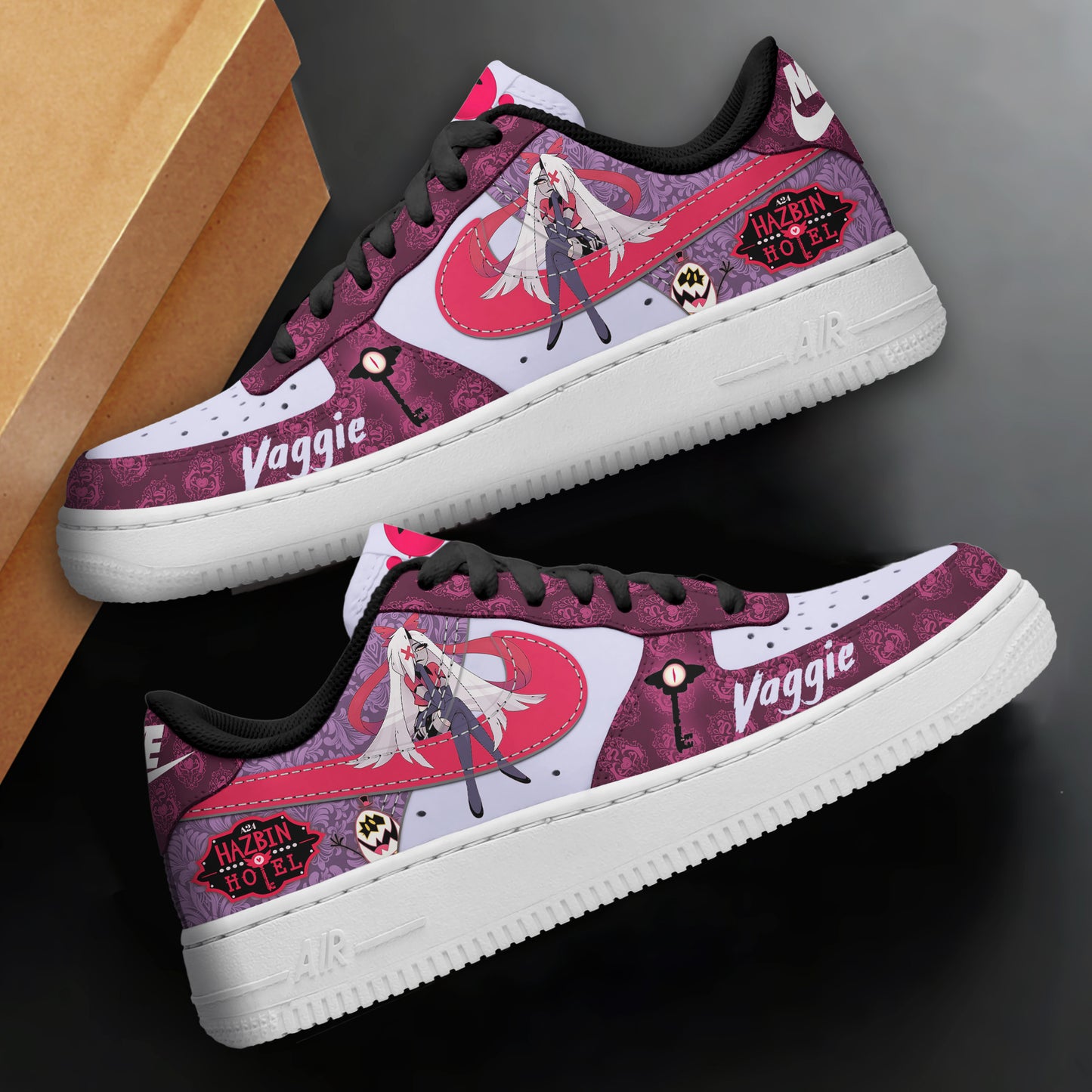Ideafootwear Hazbin Hotel Air Low-Top Sneakers Shoes For Men And Women