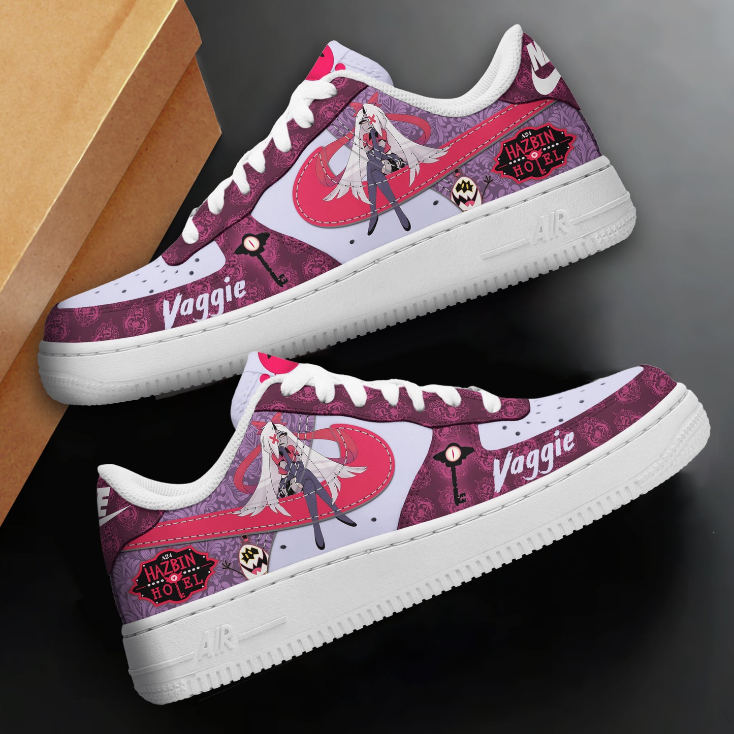 Ideafootwear Hazbin Hotel Air Low-Top Sneakers Shoes For Men And Women