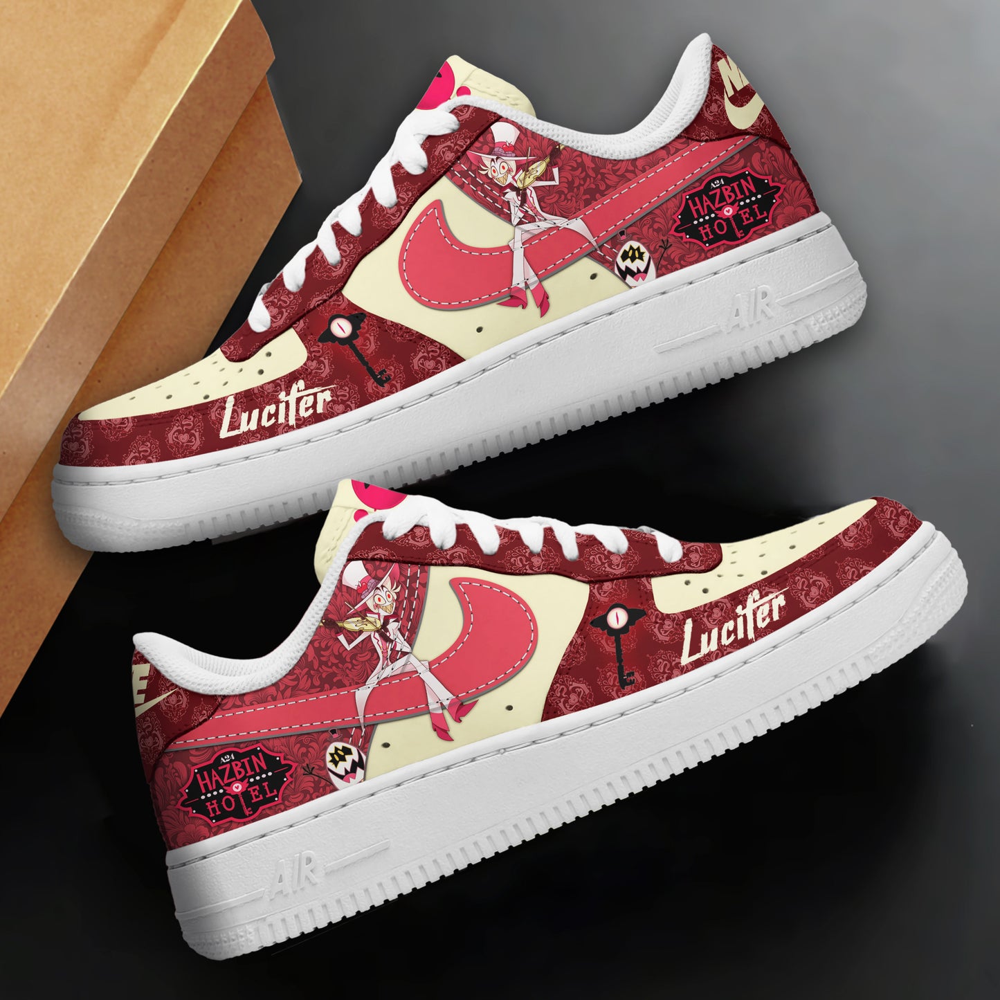 Ideafootwear Hazbin Hotel Air Low-Top Sneakers Shoes For Men And Women