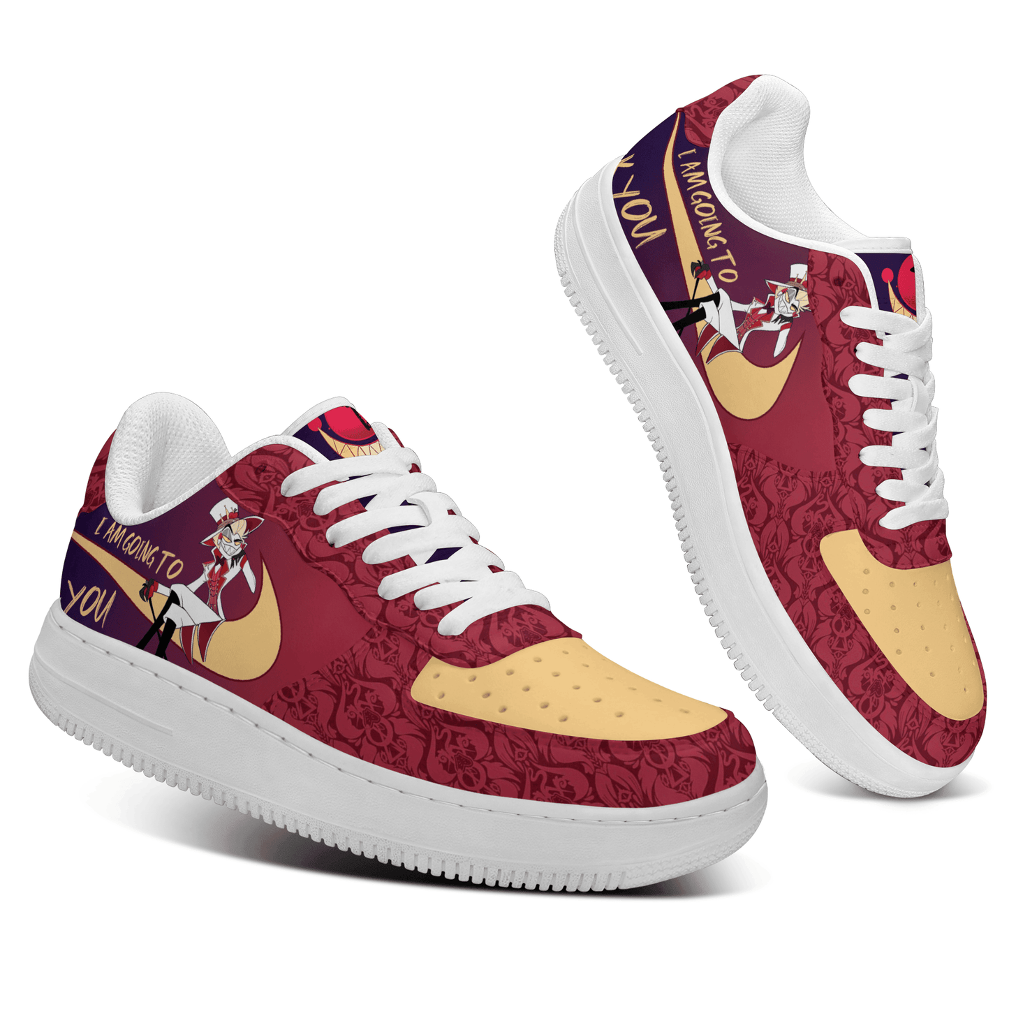 Ideafootwear Hazbin Hotel Air Low-Top Sneakers Shoes For Men And Women