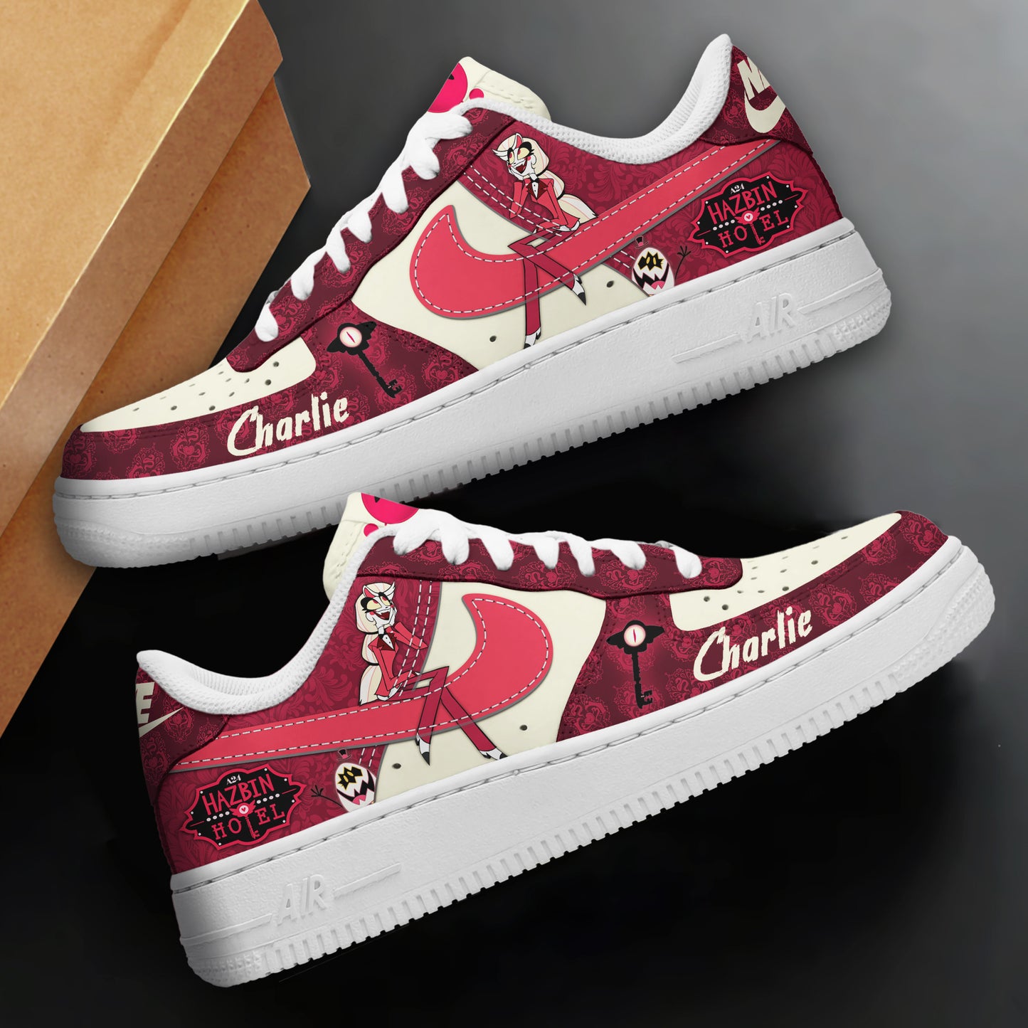 Ideafootwear Hazbin Hotel Air Low-Top Sneakers Shoes For Men And Women