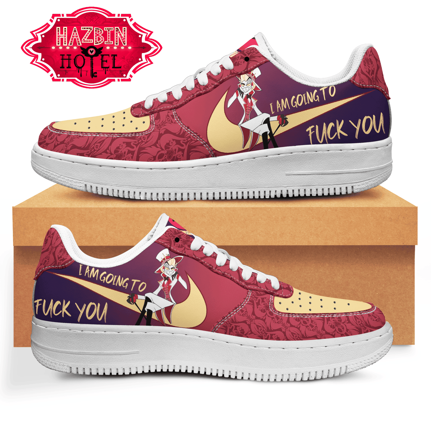 Ideafootwear Hazbin Hotel Air Low-Top Sneakers Shoes For Men And Women