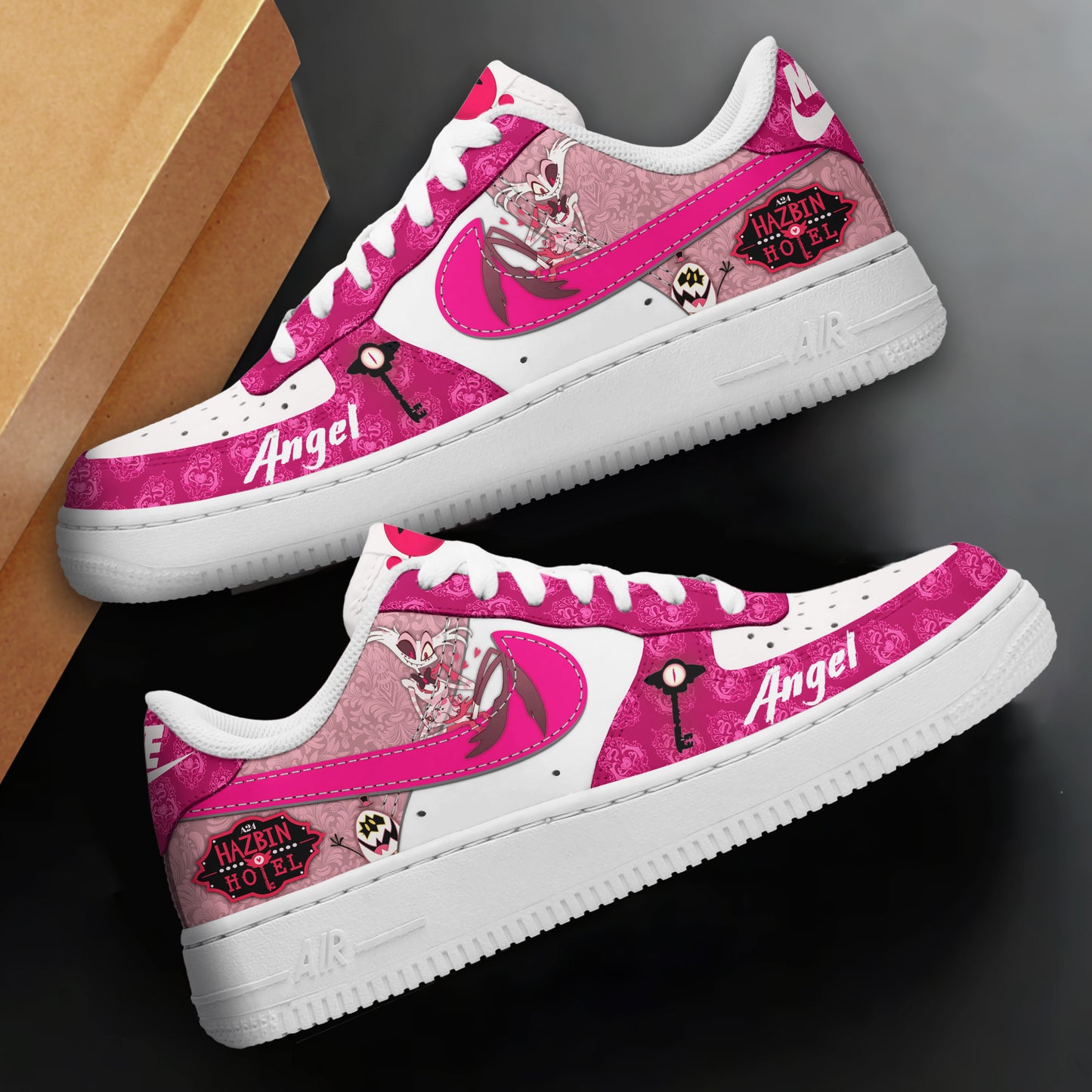 Ideafootwear Hazbin Hotel Air Low-Top Sneakers Shoes For Men And Women