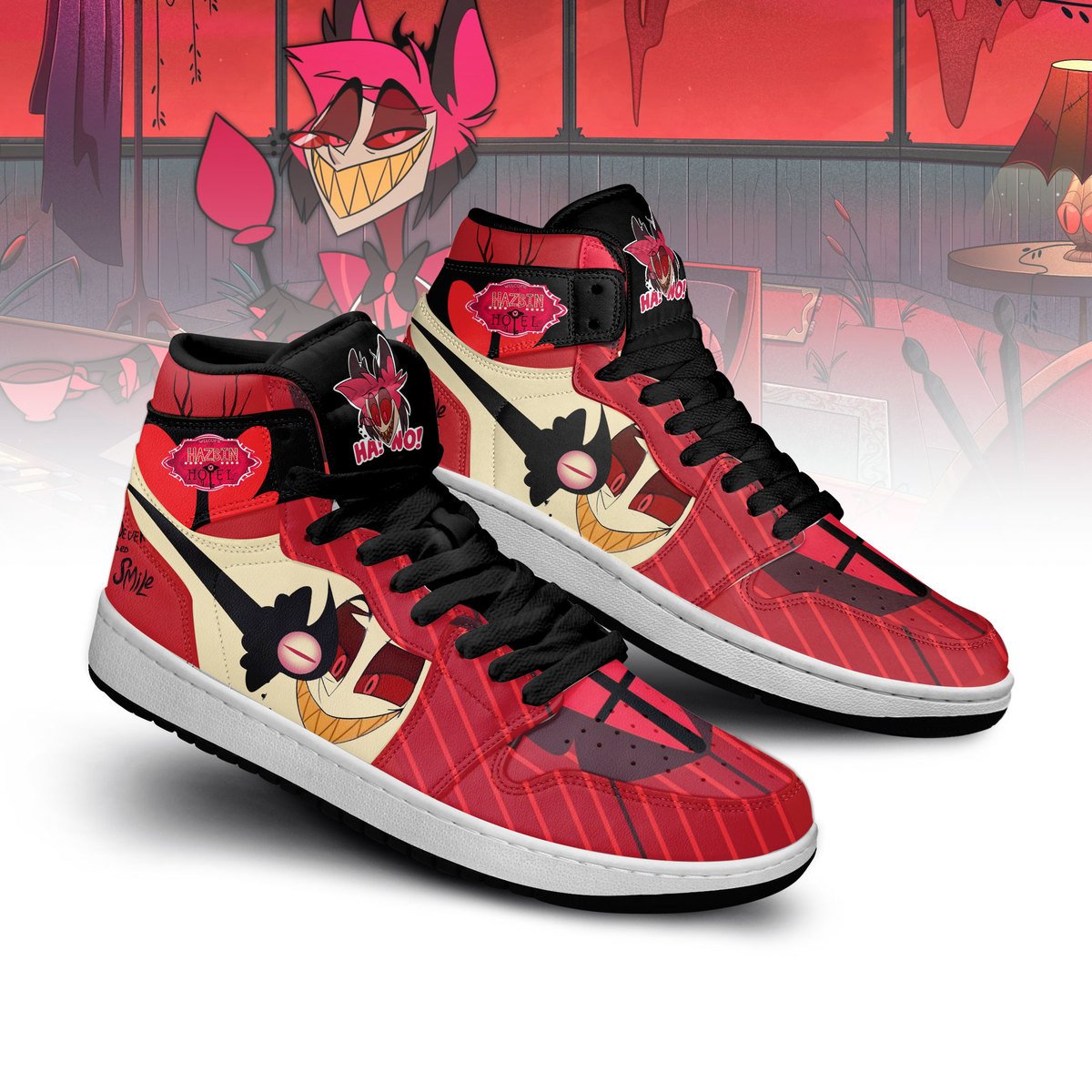 Ideafootwear Hazbin Hotel AJ1 High Sneakers Shoes For Men And Women