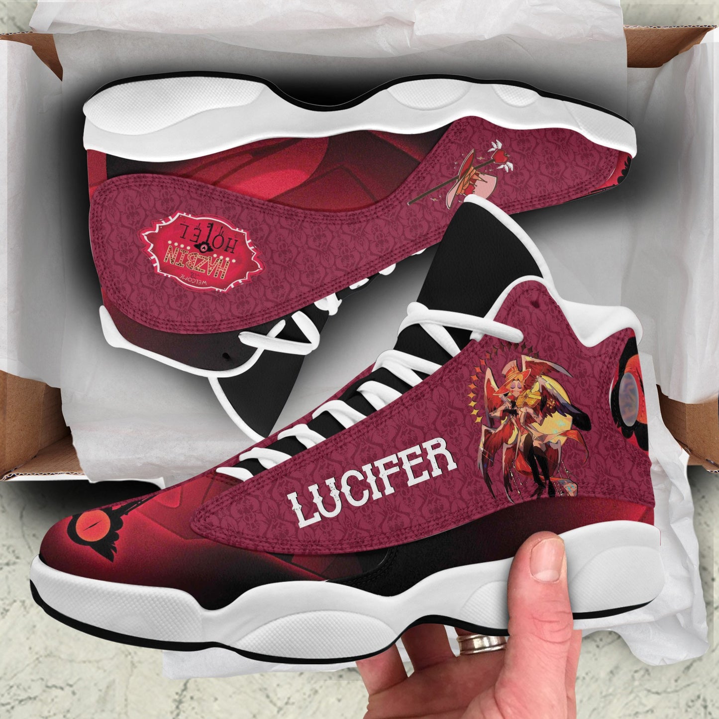 Ideafootwear Hazbin Hotel AJ13 Sneakers Shoes For Men And Women