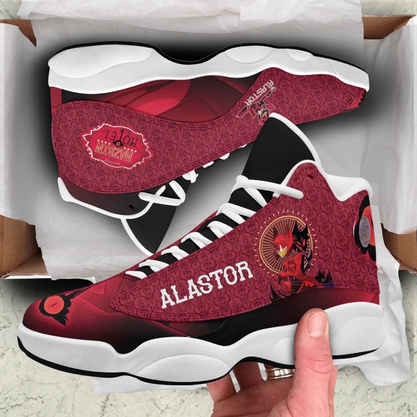 Ideafootwear Hazbin Hotel AJ13 Sneakers Shoes For Men And Women