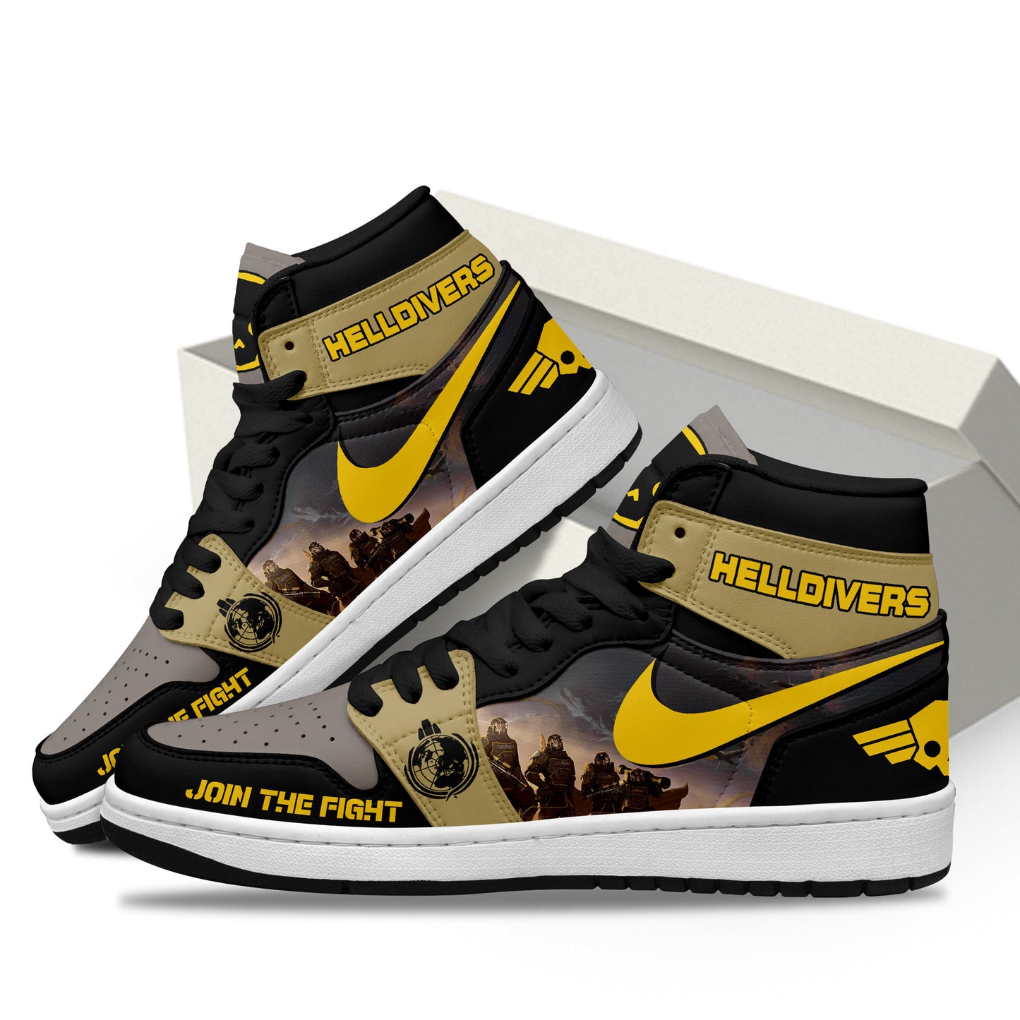 Ideafootwear Helldivers AJ1 High Sneakers Shoes For Men And Women