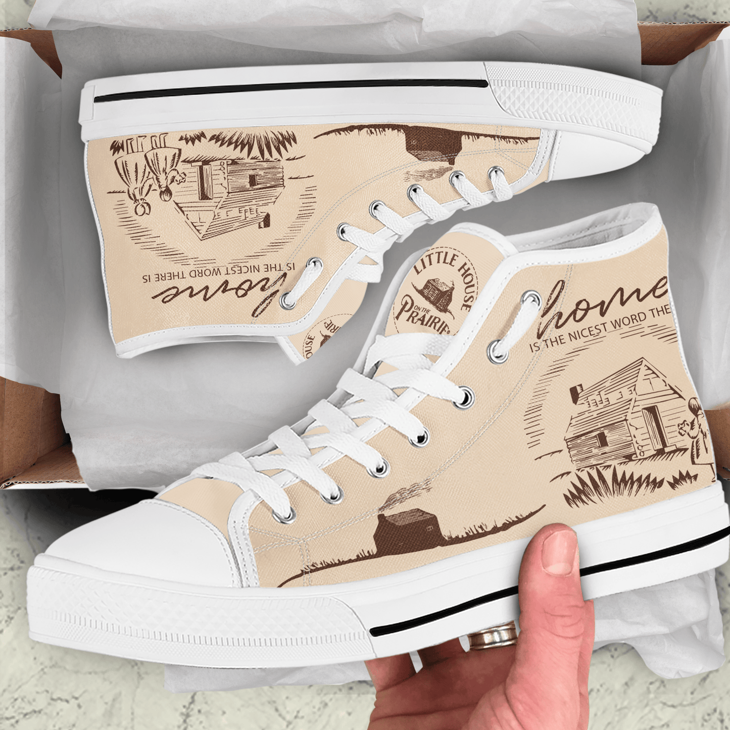 Ideafootwear Home is the Nicest Word There Is High Top Canvas Sneakers Shoes For Men And Women