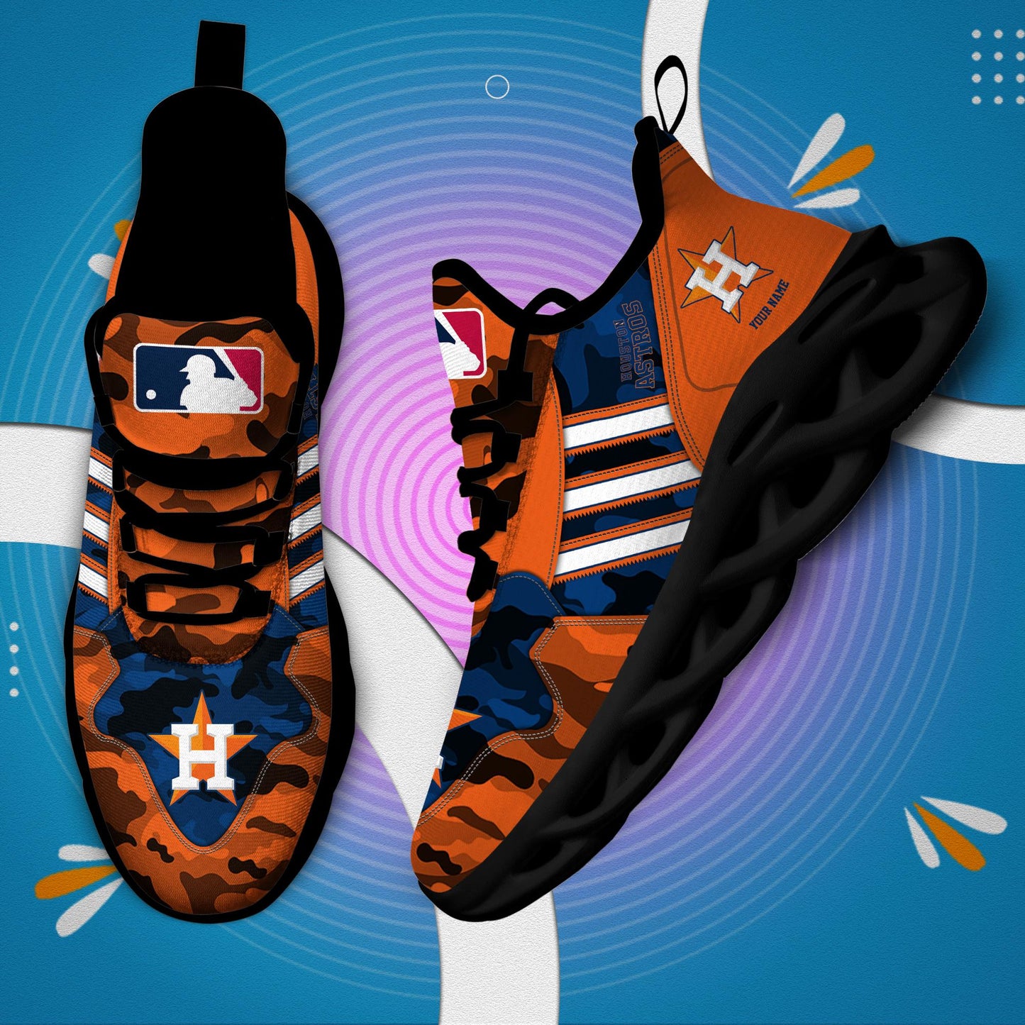 Ideafootwear Houston Astros Max Soul Shoes Sneakers For Men And Women