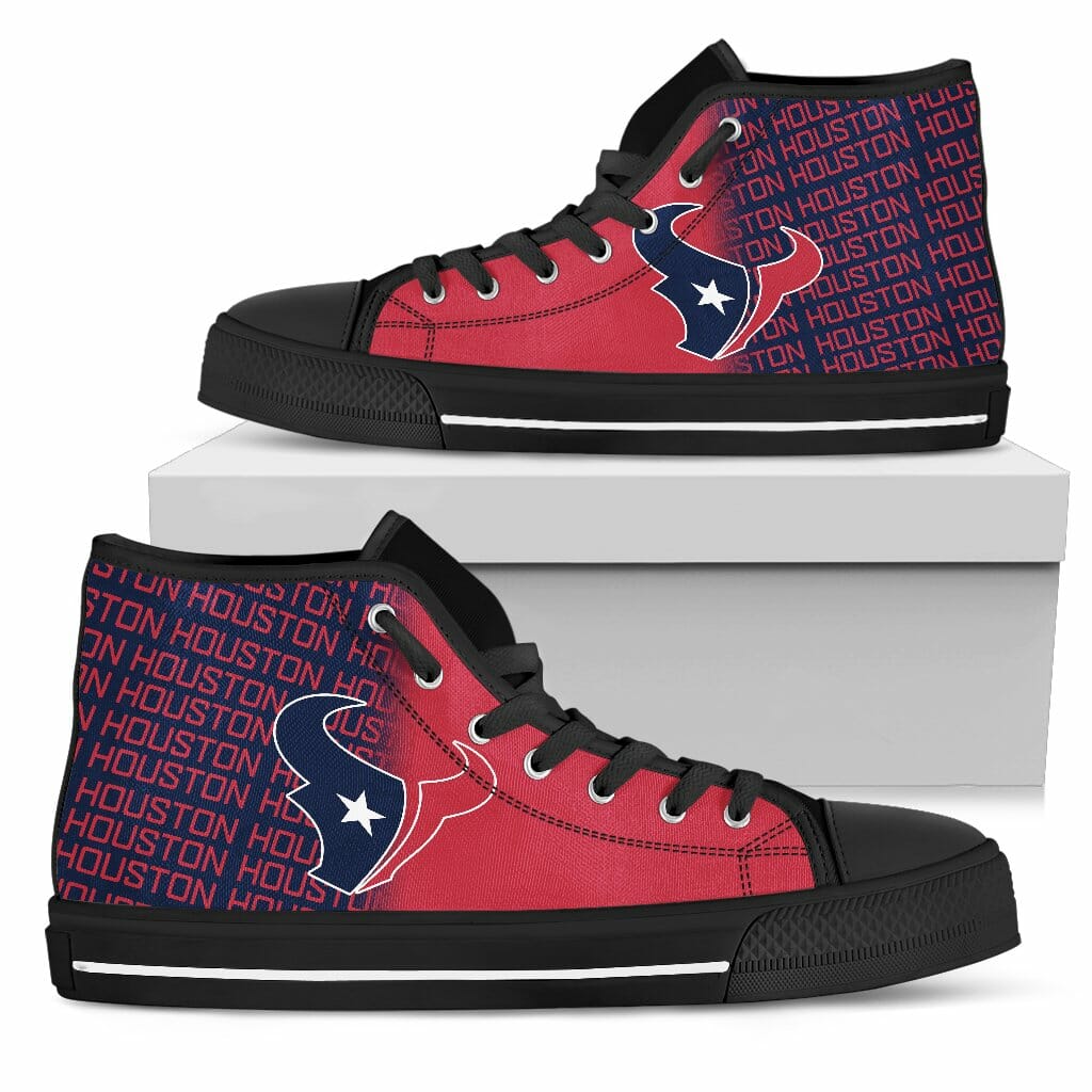Ideafootwear Houston Texans High Top Canvas Sneakers Shoes For Men And Women